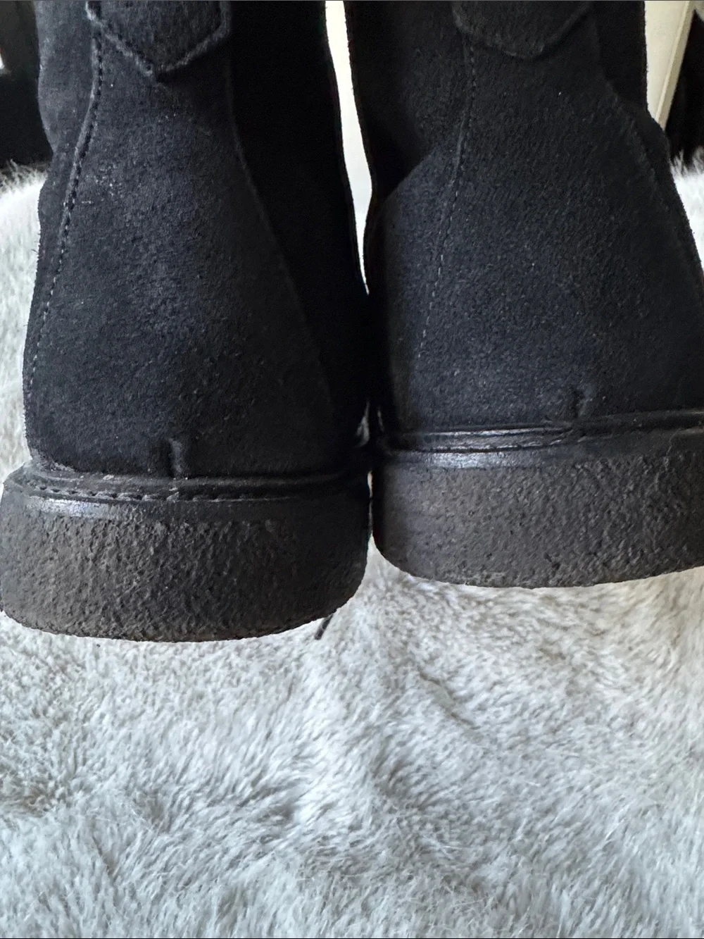 AllSaints Black Suede Chukka Boots with Moc Toe Stitching